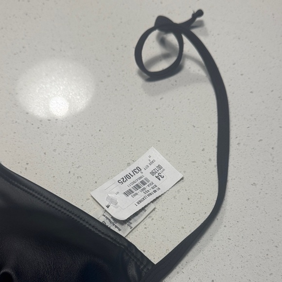 Black pleather Triangle Bikini Top - Picture 2 of 2